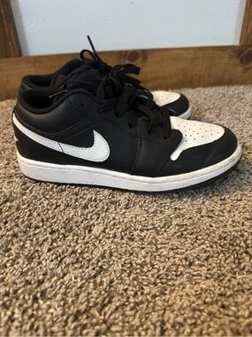 Jordan Kids' Black and White Low-Top Sneakers